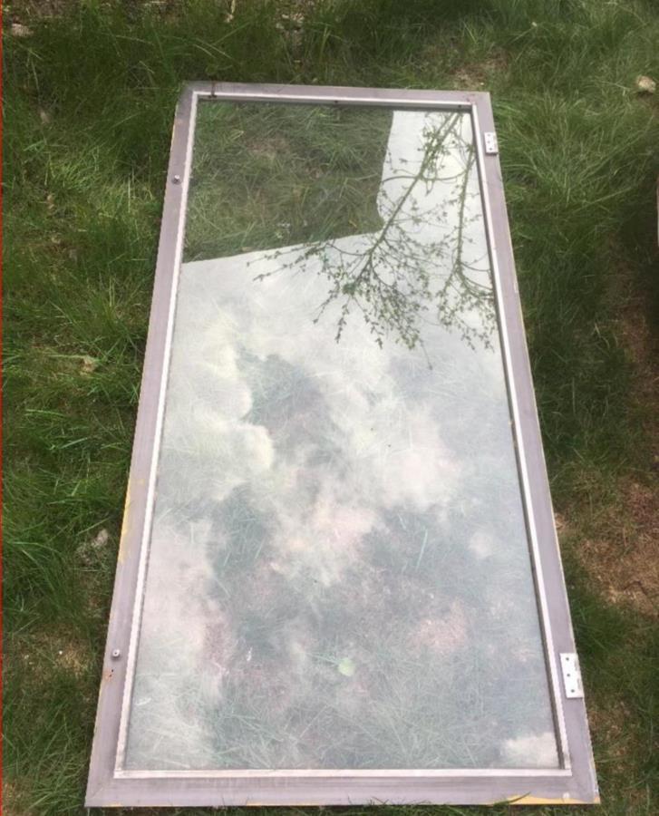 Glasrutor 3st i metallram 72x150 enkelglas