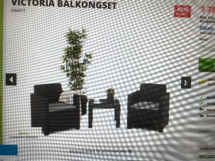 Viktoria balkongset och milano glasbord
