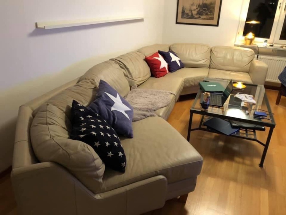 Italiensk skinnsoffa 