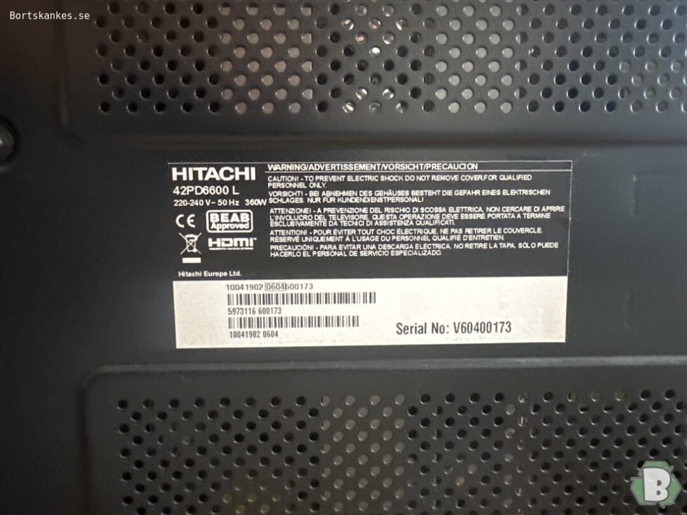 Hitachi 42PD8600 Platt-TV 42 tum