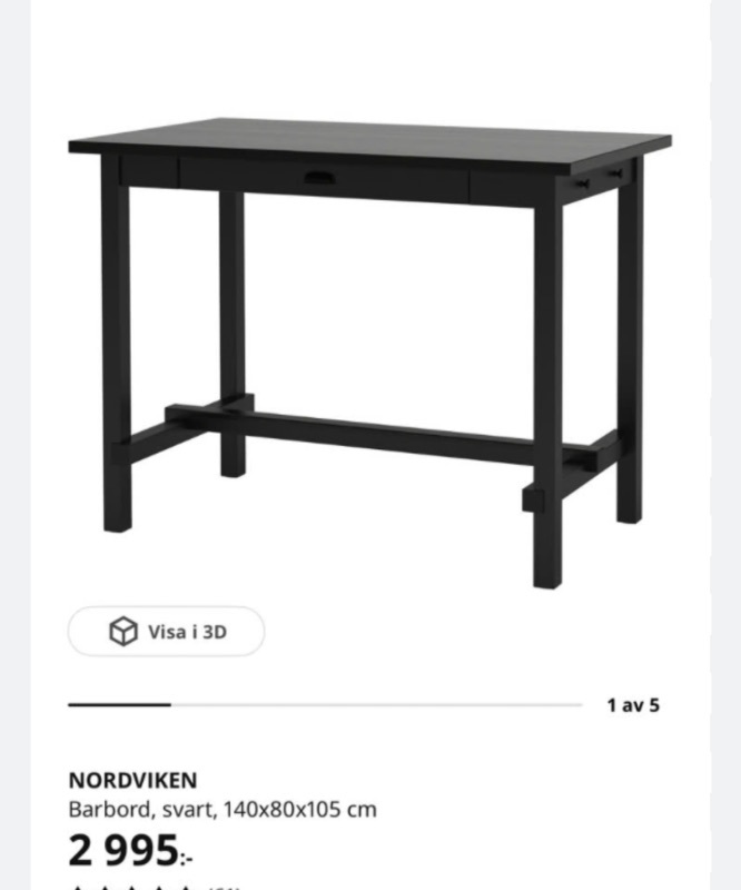 Ikea Nordviken Barbord/matbord