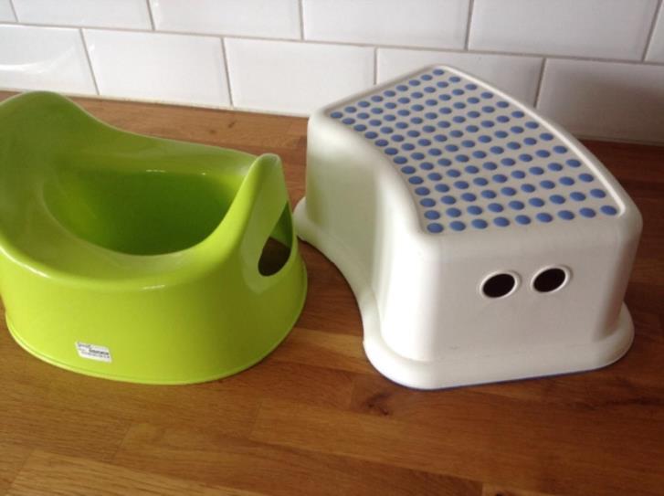 Badrumspall och potta. Ikea.